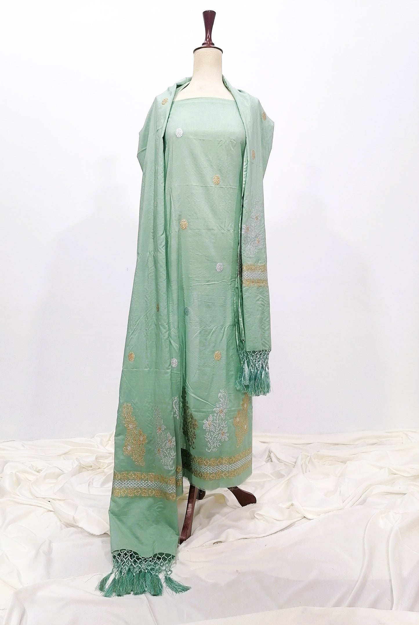 3PC Hand Woven Blended Chiffon Suit | BSC 011