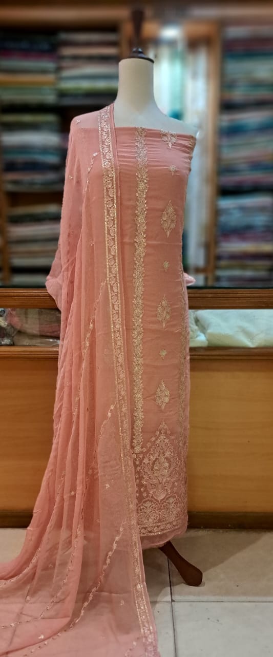 3Pc Embroidered Chiffon Suit | ECS 278