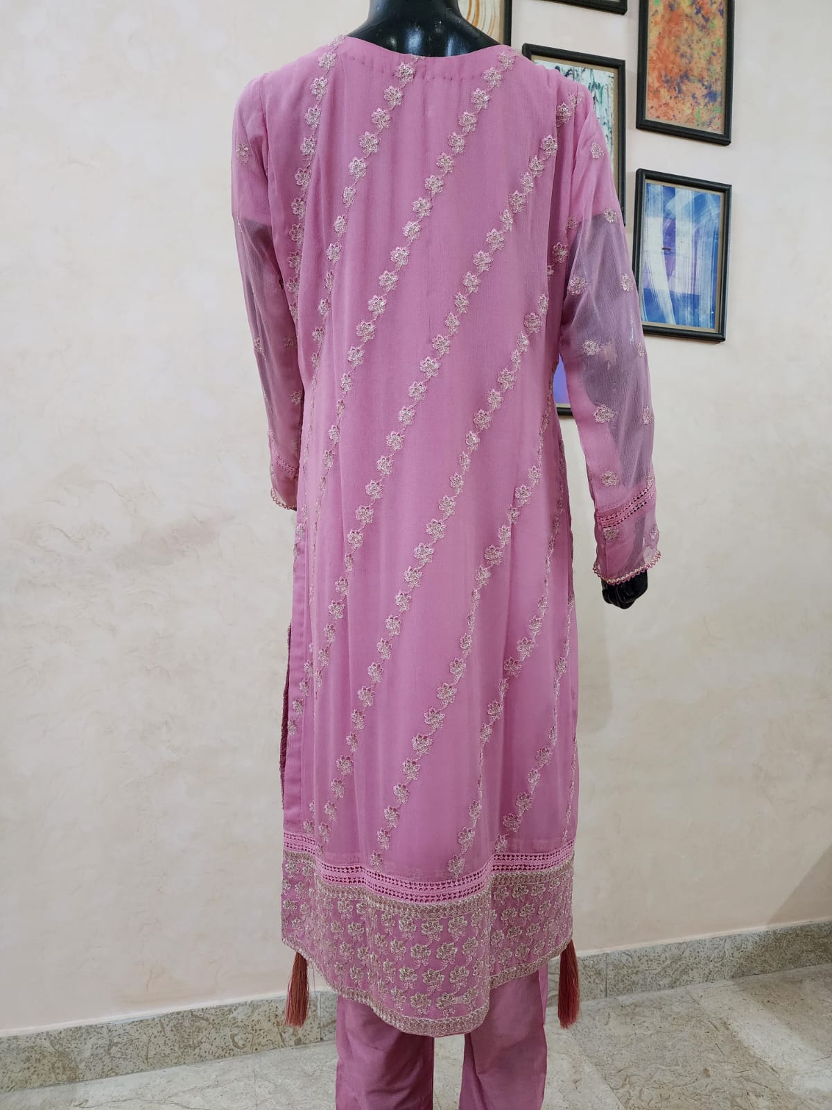 3Pc Embroidered Chiffon Suit | ECS 107